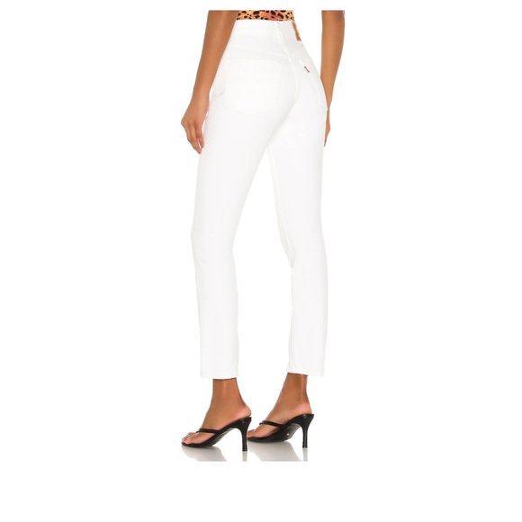 Levi's 501 Skinny White Button Fly HighRise DON'T MIND IF I DO Jean 28w/measurem - Picture 3 of 12